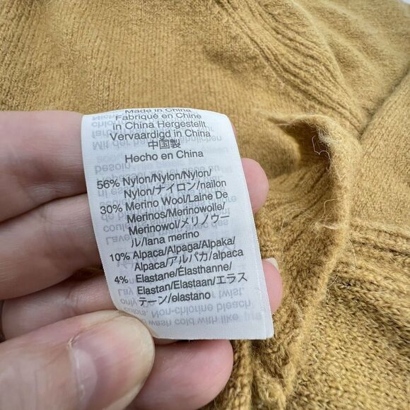 J Crew Womens Small Alpaca Wool Knit Long Sleeve Turtle Neck Sweater Tan Brown - Picture 4 of 4